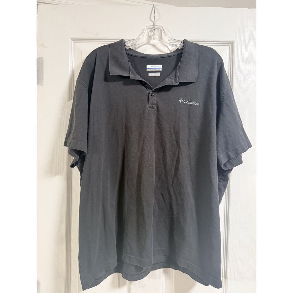 COLUMBIA MEN'S (2XL) GRAY ACTIVE FIT CASUAL OUTDOOR POLO GOLF STRETCH SHIRT